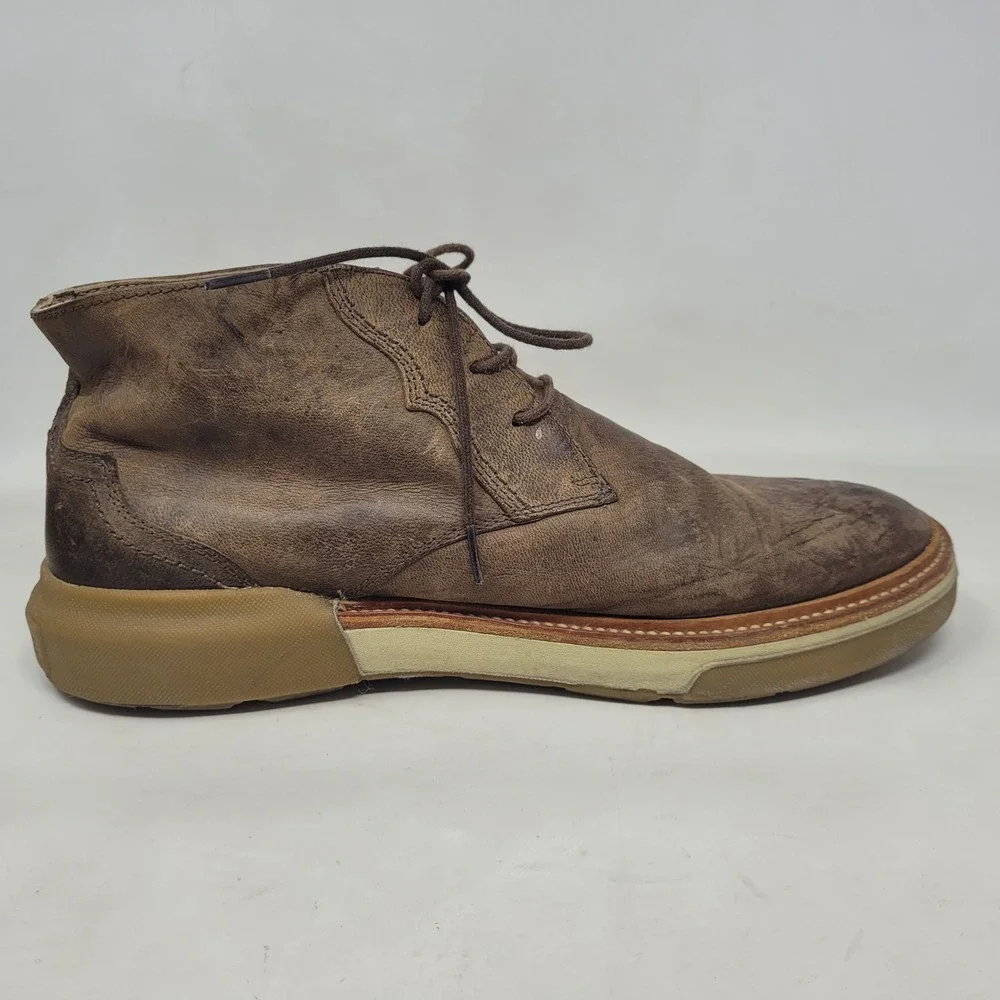 Lucchese Boots 9.5M Brown Leather After Ride Chukka Lace Up Artisan Handcrafted